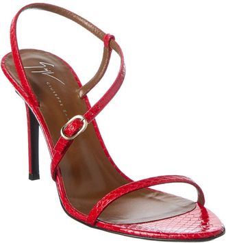 Giuseppe Zanotti Clandestino 90 Snake-Embossed Leather Sandal