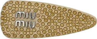 Miu Miu Pre-owned Accessories, female, Beige, Size: ONE SIZE Pre-owned Satin Hair Accessories