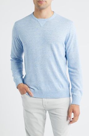Johnnie-O Albus Neppy Crewneck Sweater in Gulf Blue at Nordstrom, Size Xx-Large