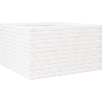 vidaXL Jardinera De Madera Maciza De Pino Blanca 80x80x46 Cm Vidaxl