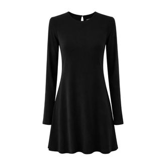 Silvian Heach Kogho Jurk - Dames - Korte kleedjes - Zwart - L - Nylon - Kleedjes