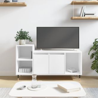 vidaXL Vidaxl - Mueble Para Tv Madera Contrachapada Blanco 100x35x55 Cm