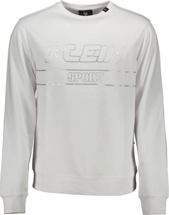 Plein Sport Witte sweatshirt met lange mouwen en print - Heren - Sportshirts - Wit - M - Fitness