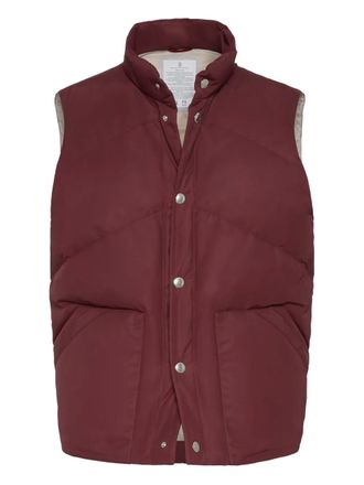 Brunello Cucinelli padded buttoned gilet - men - Nylon/Down - 4XL - Red