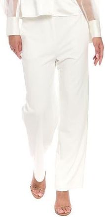 Muse Satin Stripe Flared Leg Pants in Ivory at Nordstrom Rack, Size 16