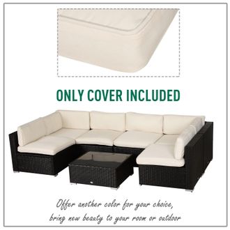 OUTSUNNY Rattan 6 Seat Cushion replacement set | TJ Hughes Outsunny