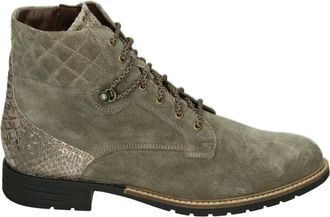 Durea Sportieve Mid Damesschoenen in Taupe - Dames - Veterlaarzen - Beige - 38 1/2 EU - Su&egrave;de - Schoenen