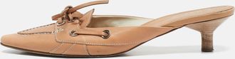 Tod's Tods Beige Leather Shirley Mules