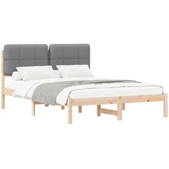 vidaXL Estructura De Cama Con Cabecera Tapizada Gris Claro Vidaxl
