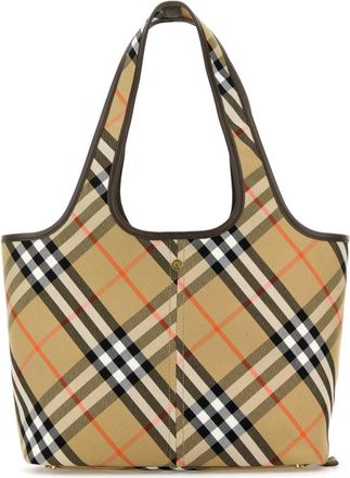 Burberry Beige check small tote bag
