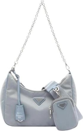 Prada Pre-owned Vintage Nylon Schoudertas - Dames - Vintage Schoudertas - Blauw - ONE Size - Nylon - Vintage