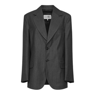 Maison Margiela Blazers, female, Gray, Size: XS Wool-Blend Blazer