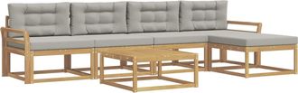 vidaXL Conjunto De Sof&aacute;s De Exterior 6 Uds. Blanco Y Gris Claro Vidaxl