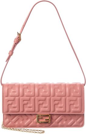 Fendi Fendi Baguette Ff Leather Wallet On Chain