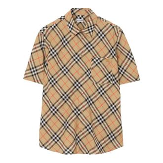 Burberry Short Sleeve Shirts, male, Beige, Size: XL Roland Shirt