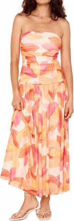 Minkpink Solana Mesh Midi Dress In Abstract Leaf