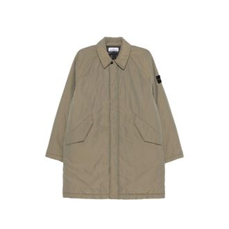 Stone Island Logo-patch Raglan-sleeve Coat