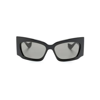 Gucci Geometric Sunglasses - female - Gucci - Sunglasses - Black - ONE SIZE - Accessories