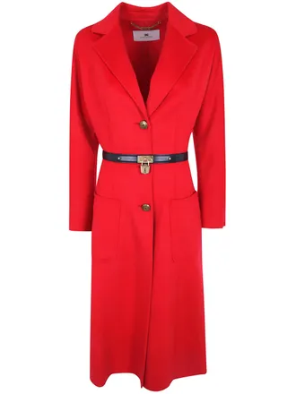 Elisabetta Franchi Coat Belted Belted Coat