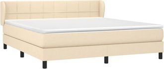 vidaXL Cama Box Spring Con Colch&oacute;n Tela Color Crema 160x200 Cm Vidaxl