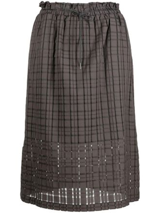 Fabiana Filippi checked drawstring skirt - Grey