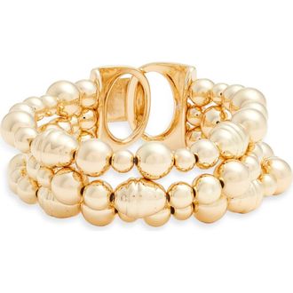 Nordstrom Triple Strand Beaded Bracelet in Gold at Nordstrom