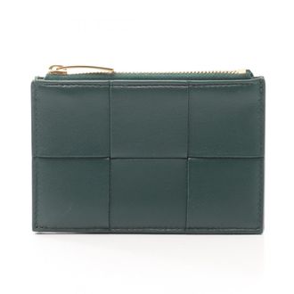 Bottega Veneta Green Leather Coin Purse/Coin Case (Pre-Owned)