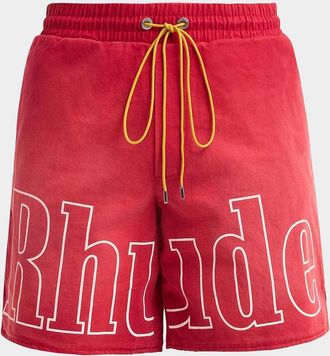 Rhude Men & apos;s Washed Logo Track Shorts