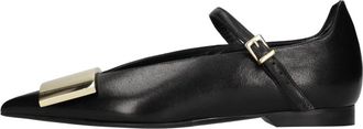 Lella Baldi Lt 2417 Nap Vietri Natunero - Dames - Ballerinas - Zwart - 37 EU - Leer - Schoenen