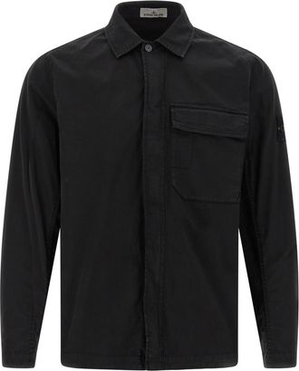 Stone Island Black Garment-dyed Overshirt
