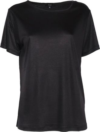 Fay T-Shirts, male, Black, Size: S T Shirt Manica Corta