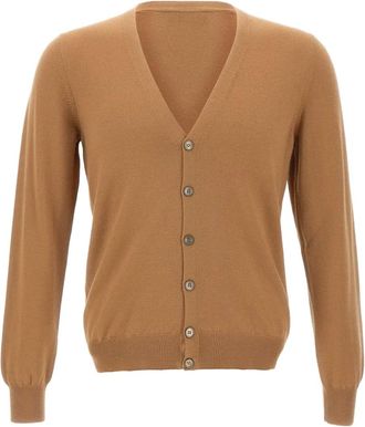 Gran Sasso Vest met knopen en V-hals - Bruin