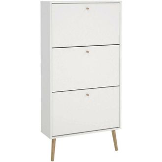 Dmora Scarpiera Fung, Mobile portascarpe, Armadio da ingresso multiuso, Mobiletto per calzature, 70x24 h139 cm, Bianco - Dmora