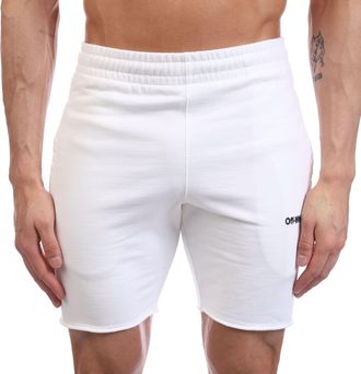 Off-white Mens Off White For All Sweat Shorts in Black - Black & Silver Cotton - Size 2XS