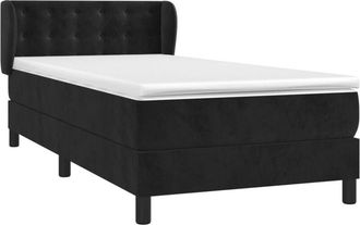 vidaXL Cama Box Spring Con Colch&oacute;n Terciopelo Negro 90x200 Cm Vidaxl