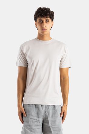 Handvaerk Mens Crew Neck Pima Cotton T-Shirt Foam White Beige T-Shirts And Polos
