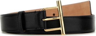 Alexander McQueen Black Classic Buckle Belt