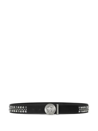 Versace Black Mix Borchie Studded Leather Belt