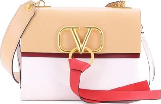 Valentino Garavani VRing Leather Small shoulder bag - Beige
