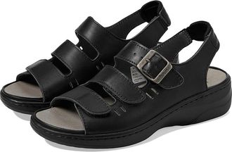 Propét Breezy Walker Womens Sandals Black : 6.5 X (2E), Leather/Rubber