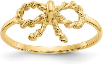 Diamond2Deal 14k Yellow Gold Polished Bow Ring