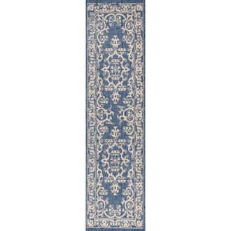 Jonathan Y Designs Galon Filigree Indoor/Outdoor Area Rug in Blue/beige at Nordstrom, Size 4Ft 0In X 6Ft 0In