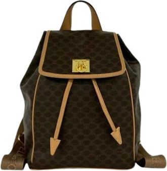 Celine Pre-owned Vintage Rugzak - Dames - Vintage Rugzakken - Bruin - ONE Size - Leer - Vintage