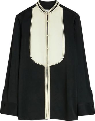 Jil Sander Camicia con pettorina a contrasto - Nero