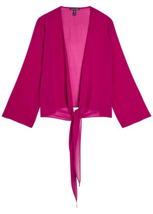 Eileen Fisher Eileen Fisher Silk-chiffon Wrap Jacket - Fuchsia - L (UK 18-20 / XL)