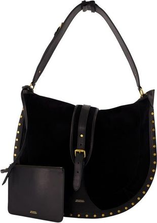 Isabel Marant Studded Calfskin Shoulder Bag Black