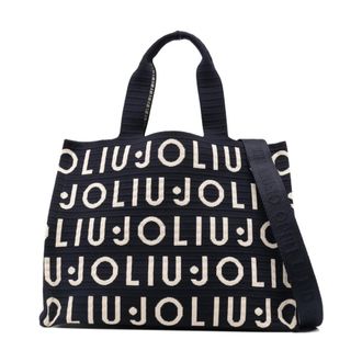 Liu Jo Tassen, Dames, Blauw, ONE Size, Polyester, L Tote Knitted Logo