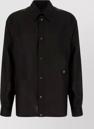 Dolce & Gabbana linen shirt with chest pocket and long sleeves