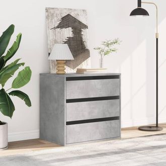 Berkfield Home Classic Corner Chest of Drawers Concrete Grey 60x41x58 cm Enginee | Size: 60 x 41 x 58 cm