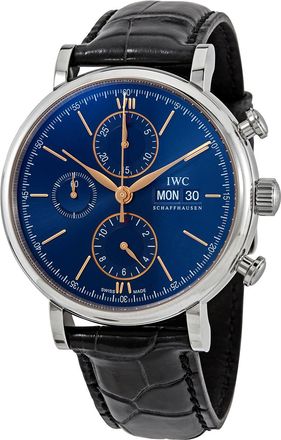 IWC Pre-owned IWC Portofino Chronograph Automatic Blue Dial Mens Watch IW391036